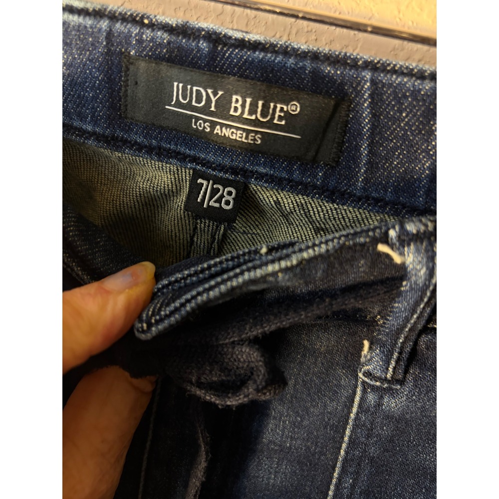 Judy Blue Los Angeles Dark Wash Denim Jogger Jeans Size 7/28 Drawstring Waist - Picture 4 of 11